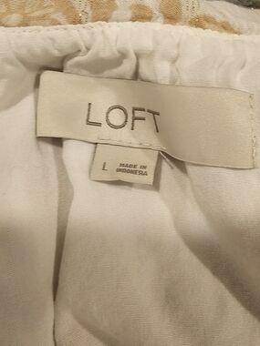 LOFT Cream Top with Subtle Gold Accent